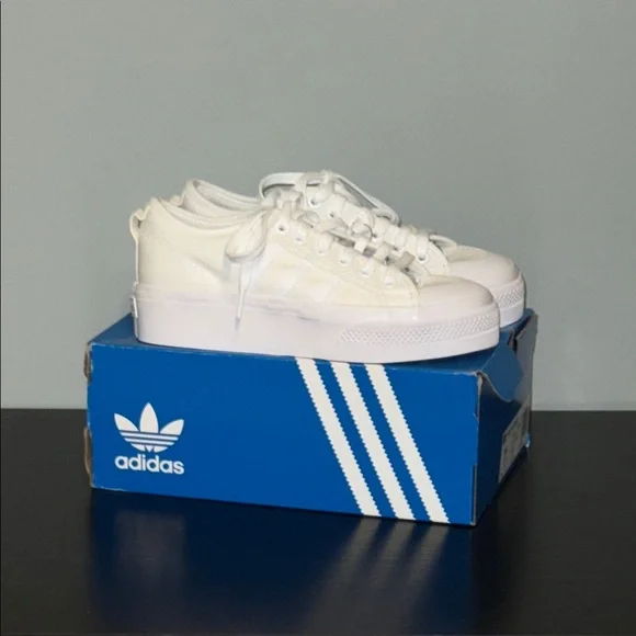 adidas gazelle silver green womens adidas Originals Nizza Platform White Women's Shoes, Size: 10